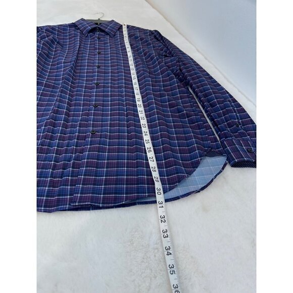 NWOT W.R.K Size 16 OMBRE 4 Way Stretch CHECK PERFORMANCE DRESS SHIRT MSRP $98 - Picture 6 of 14